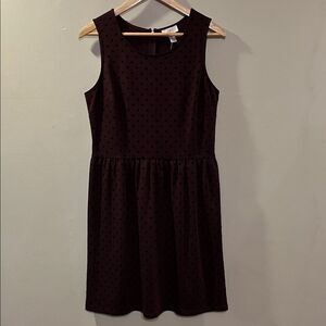 LOFT Dark Polka Dot Mini Dress